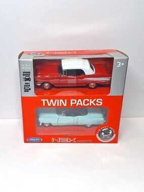 1957 Chevy Bel Air 1953 Cadillac Eldorado Twin Pack By Welly